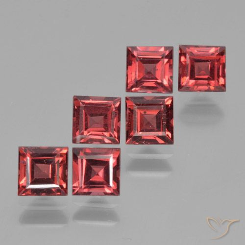 2.88ctw Naturale Rosso medio Granato Piropo, Quadrato, VS