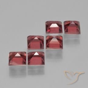 Gemme di Granato Piropo Rosso medio naturale da 2.88 ct, Quadrato, VS