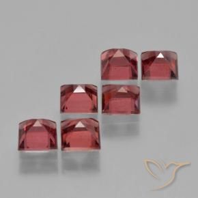 Gemme di Granato Piropo Rosso medio naturale da 2.74 ct, Quadrato, VS