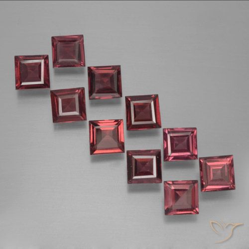 3.98ctw Naturale Rosso scuro Granato Piropo, Quadrato, VS