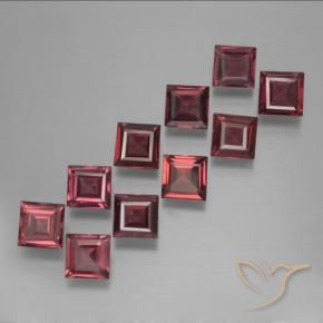 Gemme di Granato Piropo Rosso scuro naturale da 3.98 ct, Quadrato, VS