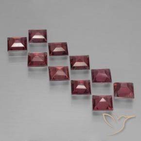 Gemme di Granato Piropo Rosso scuro naturale da 3.98 ct, Quadrato, VS