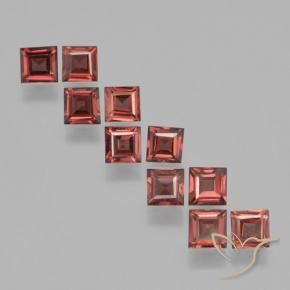 Gemme di Granato Piropo Rosso medio-scuro naturale da 5.01 ct, Quadrato, VS