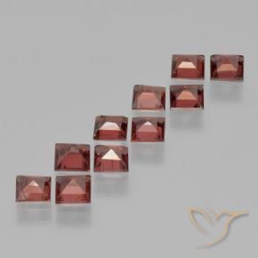 Gemme di Granato Piropo Rosso medio-scuro naturale da 5.01 ct, Quadrato, VS