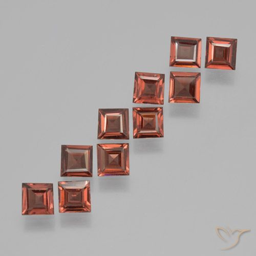 3.16ctw Naturale bacca rossa Granato Piropo, Quadrato, VS