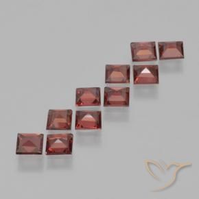 Gemme di Granato Piropo Rosso scarlatto profondo naturale da 3.58 ct, Quadrato, VS