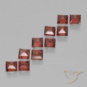 Gemme di Granato Piropo Rosso medio naturale da 4.37 ct, Quadrato, VS