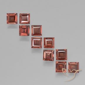 Gemme di Granato Piropo bacca rossa naturale da 3.96 ct, Quadrato, VS