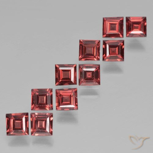3.64ctw Naturale Rosso scarlatto profondo Granato Piropo, Quadrato, VS