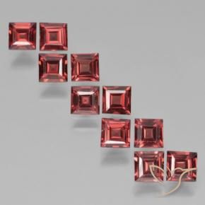 Gemme di Granato Piropo Rosso scarlatto profondo naturale da 3.64 ct, Quadrato, VS