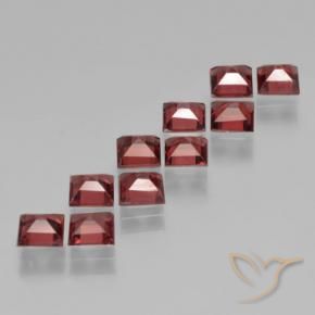 Gemme di Granato Piropo Rosso scarlatto profondo naturale da 3.64 ct, Quadrato, VS