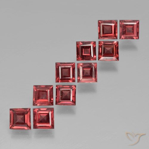 3.82ctw Naturale Rosso scarlatto Granato Piropo, Quadrato, VS