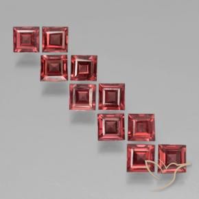 Gemme di Granato Piropo Rosso scarlatto naturale da 3.82 ct, Quadrato, VS