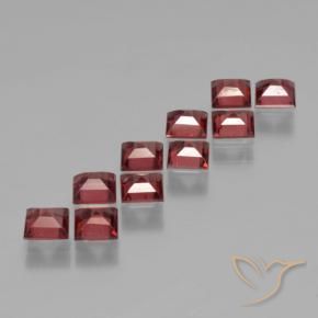 Gemme di Granato Piropo Rosso scarlatto naturale da 3.82 ct, Quadrato, VS