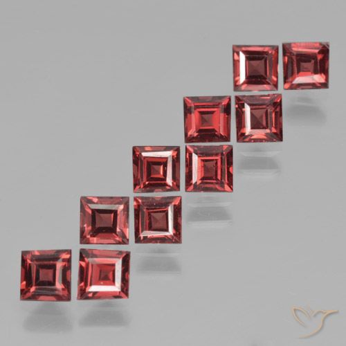 3.90ctw Naturale Rosso scuro Granato Piropo, Quadrato, VS