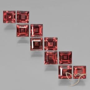 Gemme di Granato Piropo Rosso scuro naturale da 4.24 ct, Quadrato, VS