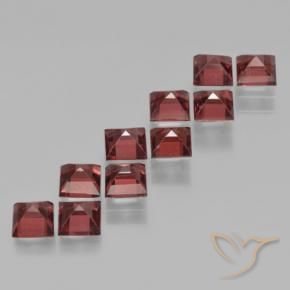 Gemme di Granato Piropo Rosso scuro naturale da 4.24 ct, Quadrato, VS