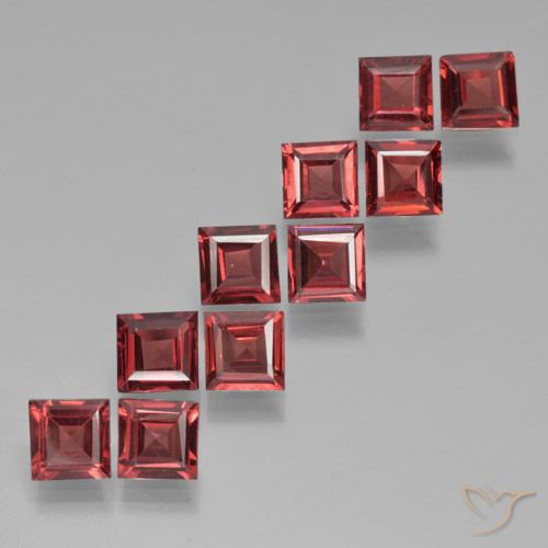 3.48ctw Naturale Rosso scuro Granato Piropo, Quadrato, VS