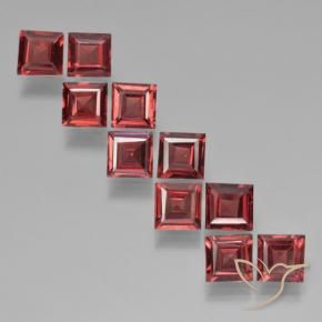 Gemme di Granato Piropo Rosso scuro naturale da 3.48 ct, Quadrato, VS