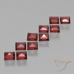 Gemme di Granato Piropo Rosso scuro naturale da 3.48 ct, Quadrato, VS