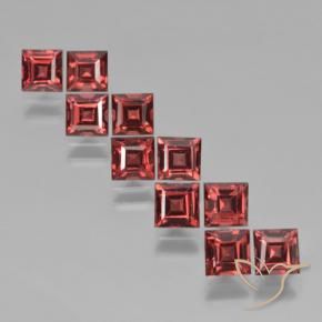 Gemme di Granato Piropo Rosso scuro naturale da 4.59 ct, Quadrato, VS