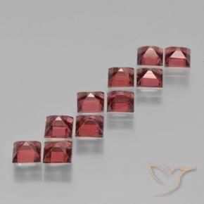 Gemme di Granato Piropo Rosso scuro naturale da 4.59 ct, Quadrato, VS