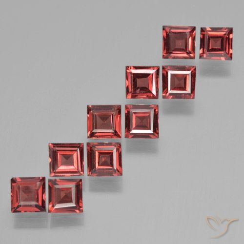 3.94ctw Naturale Rosso medio Granato Piropo, Quadrato, VS