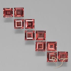 Gemme di Granato Piropo Rosso medio naturale da 3.94 ct, Quadrato, VS
