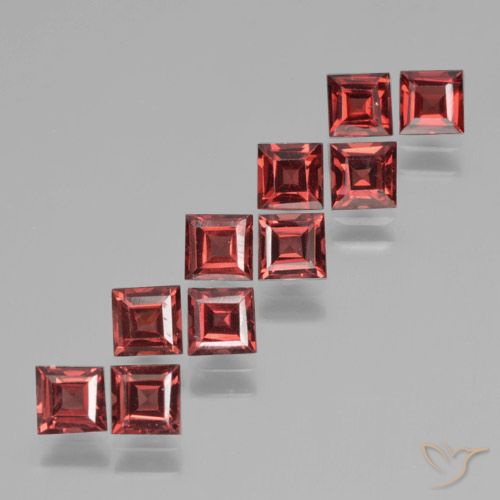 3.91ctw Naturale Rosso medio Granato Piropo, Quadrato, VS