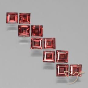 Gemme di Granato Piropo Rosso medio naturale da 3.91 ct, Quadrato, VS