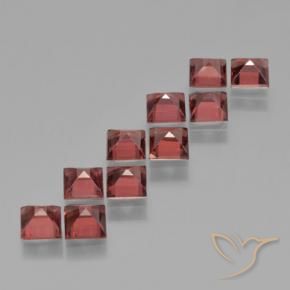 Gemme di Granato Piropo Rosso medio naturale da 4.20 ct, Quadrato, VS