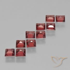 Gemme di Granato Piropo Rosso scuro naturale da 3.89 ct, Quadrato, VS