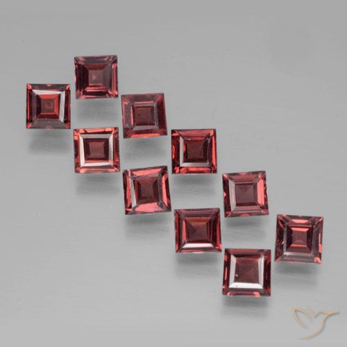 Gemme di Granato Piropo Rosso medio naturale da 3.71 ct, Quadrato, VS