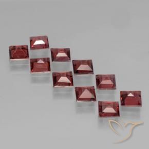 Gemme di Granato Piropo Rosso medio naturale da 3.71 ct, Quadrato, VS