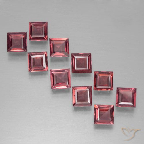 3.41ctw Naturale Rosso tendente al rosa Granato Piropo, Quadrato, VS