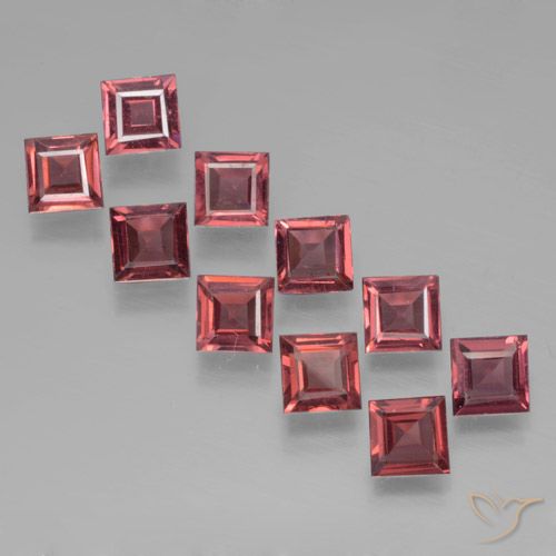 4.05ctw Naturale Rosso tendente al rosa Granato Piropo, Quadrato, VS