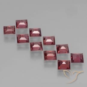 Gemme di Granato Piropo Rosso tendente al rosa naturale da 4.05 ct, Quadrato, VS