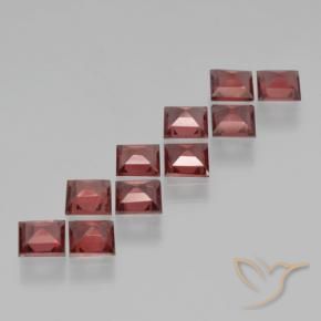 Gemme di Granato Piropo Rosso scuro naturale da 3.63 ct, Quadrato, VS