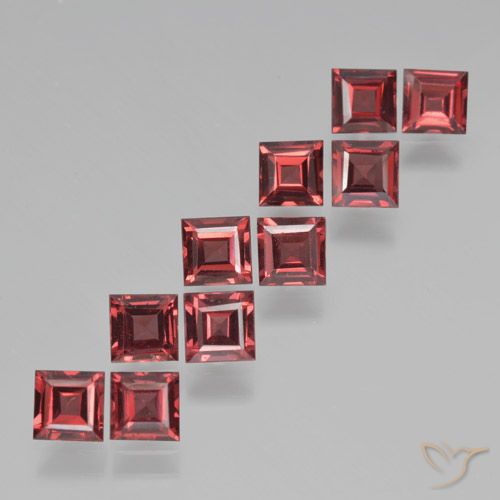 3.83ctw Naturale Vino Rosso Profondo Granato Piropo, Quadrato, VS