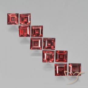 Granato piropo naturale rosso da 3,97 ct, quadrato, VS