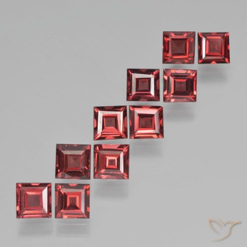 4.41ctw Naturale Rosso scarlatto profondo Granato Piropo, Quadrato, VS