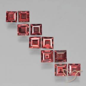Gemme di Granato Piropo Rosso scarlatto profondo naturale da 4.41 ct, Quadrato, VS
