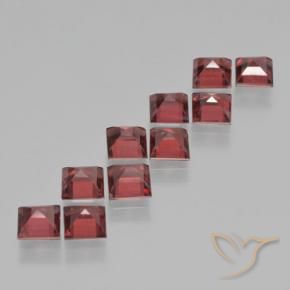Gemme di Granato Piropo Rosso scarlatto profondo naturale da 4.41 ct, Quadrato, VS