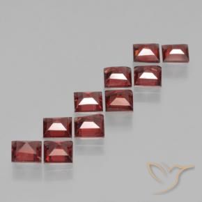 Gemme di Granato Piropo Rosso scuro naturale da 3.70 ct, Quadrato, VS