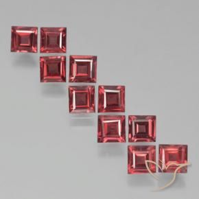 Gemme di Granato Piropo Rosso scuro naturale da 4.37 ct, Quadrato, VS