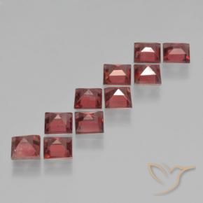 Gemme di Granato Piropo Rosso scuro naturale da 4.37 ct, Quadrato, VS