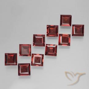 Gemme di Granato Piropo Rosso scuro naturale da 3.79 ct, Quadrato, VS