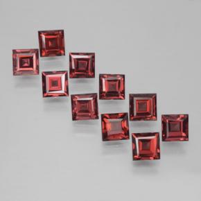 Granato piropo naturale rosso da 4,49 ct, quadrato, VS
