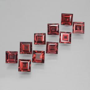 Granato piropo naturale rosso da 4,49 ct, quadrato, VS