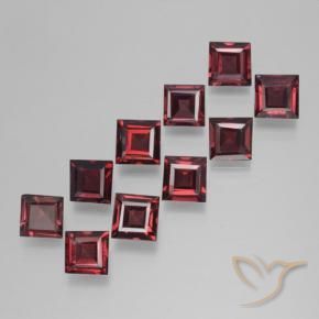Gemme di Granato Piropo Rosso Sangue Profondo naturale da 3.80 ct, Quadrato, VS